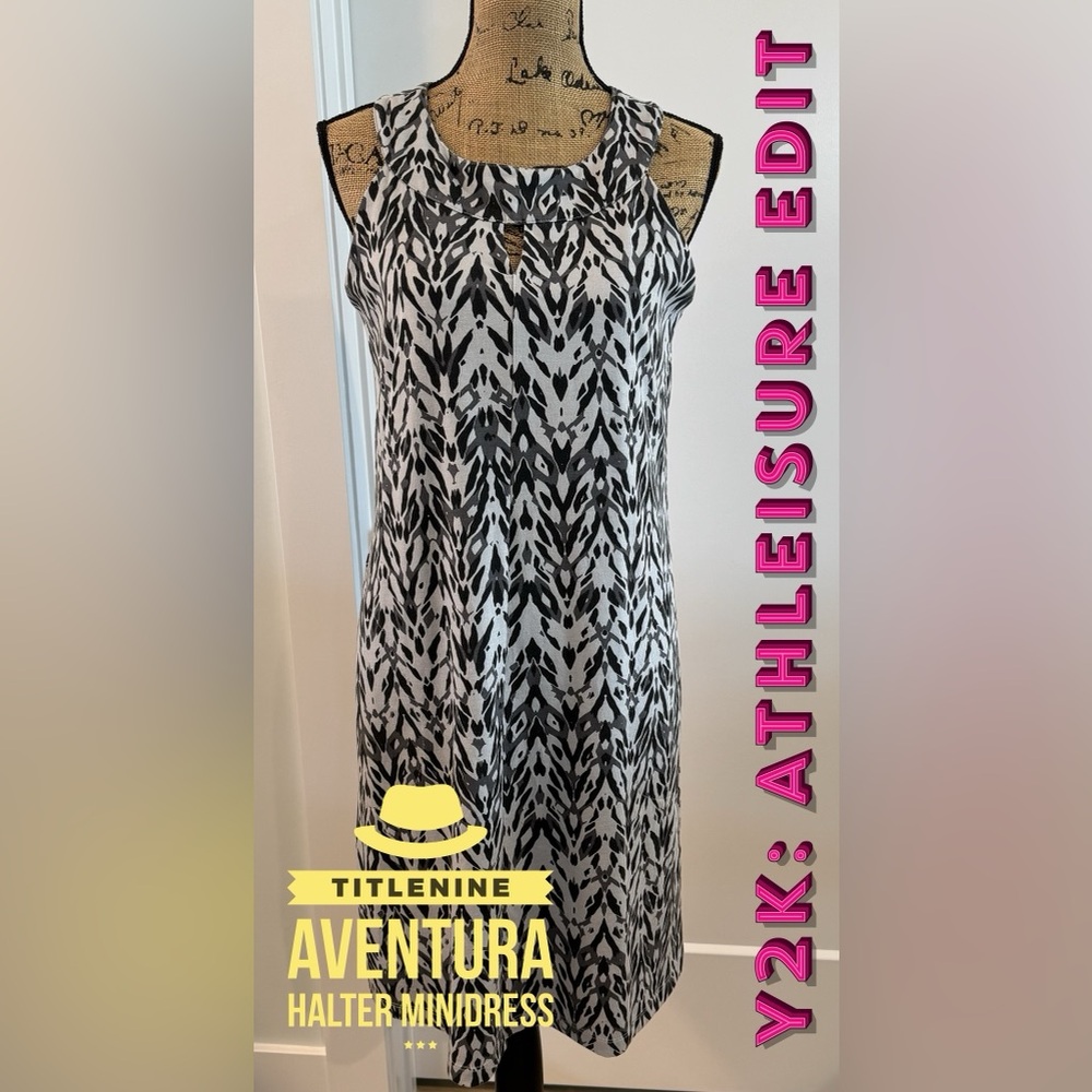 Title Nine /Aventura Minidress black white gray zebra print